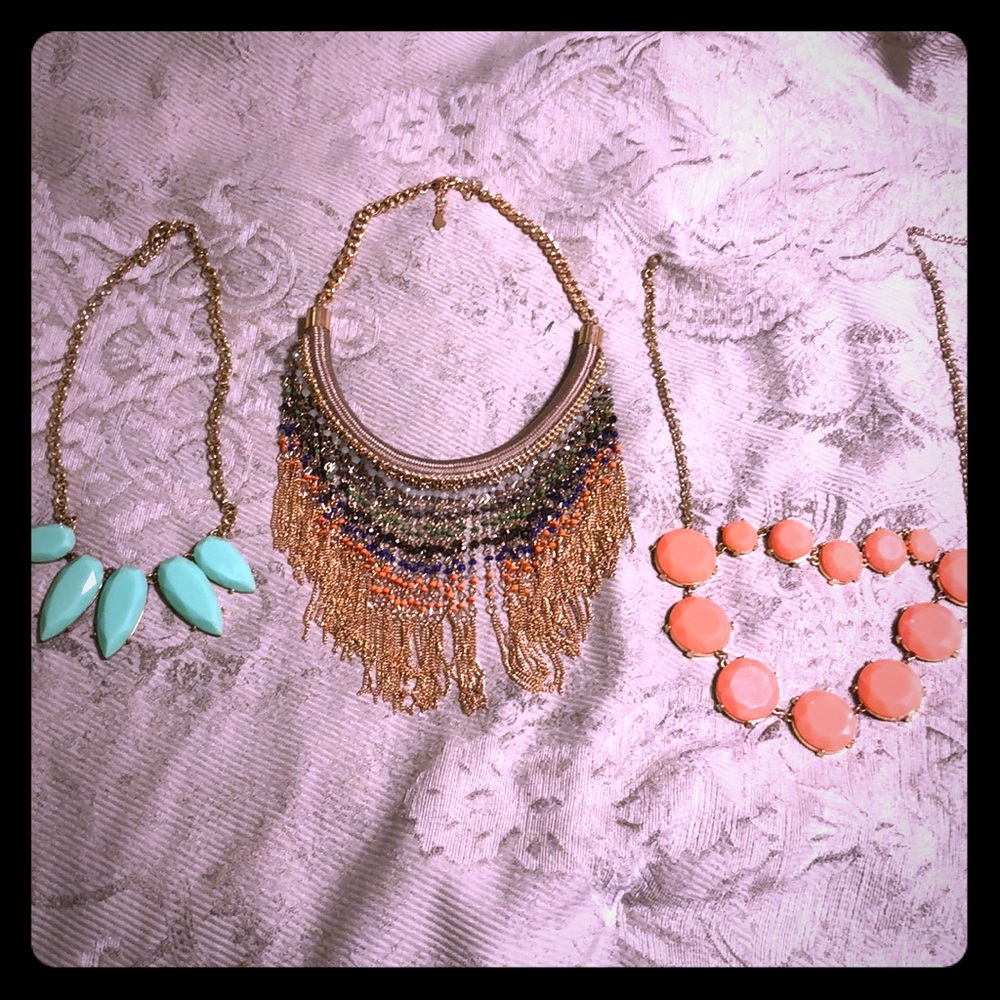 Three statement piece necklaces